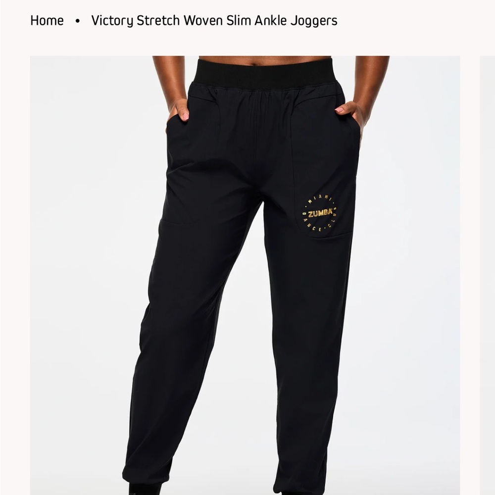 Zumba Black Joggers with Gold Logo